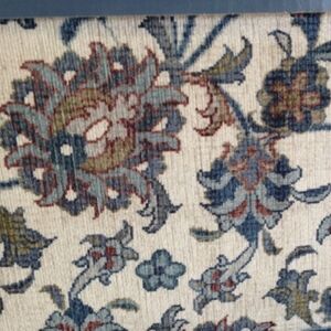 Wyatt & Ash Machine Washable Area Rug - Floral Blue & Ivory
